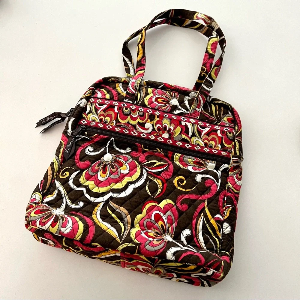 VERA BRADLEY Large Laptop School Bag Purse Wallet Eye Case Floral Paisley Print